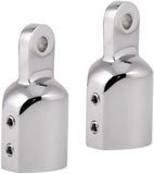 316 Stainless Steel Heavy Duty Fitting Bimini Top Cap Fits 1" (25.4mm) OD Round Tube External Eye End with Two Screws for Boat Covers Marine Hardware(2pcs)