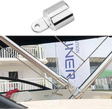 316 Stainless Steel Heavy Duty Fitting Bimini Top Cap Fits 1" (25.4mm) OD Round Tube External Eye End with Two Screws for Boat Covers Marine Hardware(2pcs)