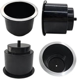 4Pcs Cup Holder Insert Plastic Universal Drop in Chrome with Drain, for RV Boat Car, Pontoon Table Sofa