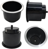 4Pcs Cup Holder Insert Plastic Universal Drop in Chrome with Drain, for RV Boat Car, Pontoon Table Sofa