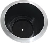 4Pcs Cup Holder Insert Plastic Universal Drop in Chrome with Drain, for RV Boat Car, Pontoon Table Sofa