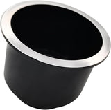 4Pcs Cup Holder Insert Plastic Universal Drop in Chrome with Drain, for RV Boat Car, Pontoon Table Sofa