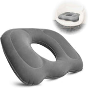 Petluno Inflatable Donut Cushion for Tailbone Pain Relief - Orthopedic Hemorrhoid & Sciatica Seat Cushion - Coccyx Cushion for Postpartum, Pregnancy, Office Chair, Car, Wheelchair & Post-Surgical Recovery (Grey)