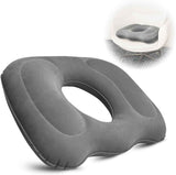 Petluno Inflatable Donut Cushion for Tailbone Pain Relief - Orthopedic Hemorrhoid & Sciatica Seat Cushion - Coccyx Cushion for Postpartum, Pregnancy, Office Chair, Car, Wheelchair & Post-Surgical Recovery (Grey)