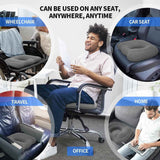 Petluno Inflatable Donut Cushion for Tailbone Pain Relief - Orthopedic Hemorrhoid & Sciatica Seat Cushion - Coccyx Cushion for Postpartum, Pregnancy, Office Chair, Car, Wheelchair & Post-Surgical Recovery (Grey)