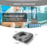 Petluno Inflatable Donut Cushion for Tailbone Pain Relief - Orthopedic Hemorrhoid & Sciatica Seat Cushion - Coccyx Cushion for Postpartum, Pregnancy, Office Chair, Car, Wheelchair & Post-Surgical Recovery (Grey)