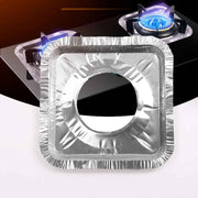Gas Burner Liners (50 Pack) 8.5" Disposable Aluminium Foil Square Stove Covers - Range Protector to Catch Oil, Grease and Food Spills