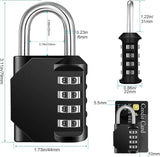 Petluno Padlock Numbers, 4-Digit Combination Lock, Weatherproof Lock for Outdoor Use (Black and Red) 2 Pieces, A-black&red 2P