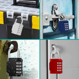 Petluno Padlock Numbers, 4-Digit Combination Lock, Weatherproof Lock for Outdoor Use (Black and Red) 2 Pieces, A-black&red 2P