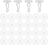 30 Pieces Clear Self-Adhesive Ceiling Hooks, No-Drill Ceiling Hooks, Sticky Hooks with Flagpole Clips for Bedroom, Bathroom, Kitchen, Bedroom Wall, Carnival Item