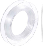 200 m Clear Nylon Invisible Thread String for Hanging Christmas Decorations, Making Bracelets, Sewing Hobbies, 0.25 mm Beading Thread with Beading Needle 0.25mm