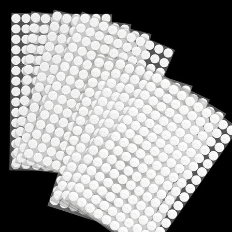 1008 Self-Adhesive Hook and Loop Dots - Petluno 10mm White Hook and Loop Stick on Dots, Round Hook and Loop Fasteners, Self Adhesive Hook and Loop Tape Strips for School Learning Materials, Christmas Cards, Binder Wallets 504