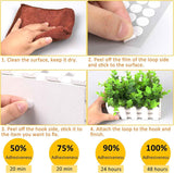1008 Self-Adhesive Hook and Loop Dots - Petluno 10mm White Hook and Loop Stick on Dots, Round Hook and Loop Fasteners, Self Adhesive Hook and Loop Tape Strips for School Learning Materials, Christmas Cards, Binder Wallets 504
