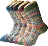 5 Pairs Women's Thermal Wool Socks Warm Knit Ladies for Winter, One Size, A6