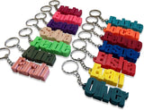 Personalised 3D Keyring | Name Tag Customizable Up to 12 Characters Eco-Friendly PLA Plastic Ideal for Kids' Bags & Party Favours Choose from 24 Colours