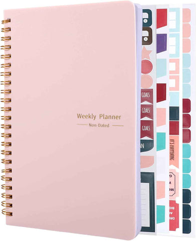 To Do List Notebook, A5 Weekly Planner Undated, Planning Pad Checklist Productivity Organizer 52 Pages for Students, Work, Fitness (Pink) Pink