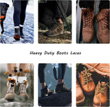 Round Work Boot Laces - Heavy Duty, Thick Replacement for Men, Women, Adults Walking, Hiking, Steel Toe, Safety, Hunting Boots Black/Brown 29" ( 75 cm )