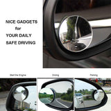 Petluno Blind Spot Mirrors, Round Frameless 360° Rotate Sway Adjustable HD Glass Convex Mirror Maximize RearView Universal for Car SUV Trucks Traffic Safety - Pack 2
