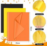 Petluno 60 Sheets Black Orange Yellow Tissue Paper Bulk, Gift Wrap for Packaging Birthday Wrapping Wedding Construction Party Decorations Black, Orange,