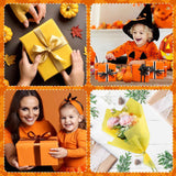 Petluno 60 Sheets Black Orange Yellow Tissue Paper Bulk, Gift Wrap for Packaging Birthday Wrapping Wedding Construction Party Decorations Black, Orange,