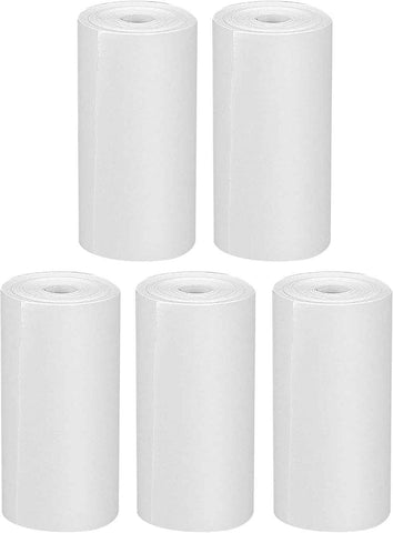 Thermal printing paper refill 5.7*3.0 CM for kids' instant cameras, width 5.7 cm, white, inkless (5 rolls) white