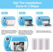 Thermal printing paper refill 5.7*3.0 CM for kids' instant cameras, width 5.7 cm, white, inkless (5 rolls) white