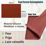 Silicone Sponge Cake Mat 30x40x1cm Swiss Roll Baking Mat for Rolling - Flexible with Rim (Brown) Brown