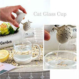 Petluno Glass Cat Teacup, Fish Infuser Water Bottle, 250ML Bulk Strainer White