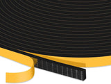 Joint Isolation for Window Door, Adhesive Rubber Foam, Sealing Insulation Strip, Anti-foid Shockproof, 6 mm (L) x 1.5 (H), total 10 m Black 1.5mm 10M