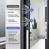 Combined French Door Thermal and Acoustic Insulation Seal, Self-Adhesive Rubber Entry Weatherstrip, PVC Cold Insulation Draught Excluder, Weather Stripping Door Seal (6M, D-White) D-white 6M