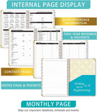 2026 Weekly and Monthly Planner, Jan-Dec, Spiral-Bound with Tabs, Inner Pocket, 6.2" x 8.5" Year Planner Calendar (Purple, 8.5")