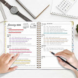2026 Weekly and Monthly Planner, Jan-Dec, Spiral-Bound with Tabs, Inner Pocket, 6.2" x 8.5" Year Planner Calendar (Purple, 8.5")