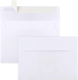 50 Packs 5x7 Envelopes, White A7 Envelopes for Invitations, Printable, Self Seal Weddings, Photos, Postcards, Greeting Cards, Mailing (5.25x7.25in)