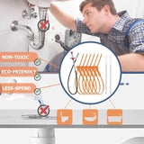 35.5-inch Drain Clog Remover (1 piece), 25-inch Snake Hair Remover (6 pieces) & Cleaning Brush (2 pieces), Catcher Auger Cleaner Tool Set For Toilet, Kitchen Sink, Bathroom Tub, Sewer, 9 Pack