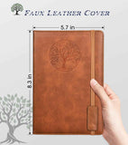 Lined Journal Notebook for Women and Men, 256 Pages A5 Hardcover Leather Journal for Writing, Travel, Business, Work & School, College Ruled Notebook for Note Taking, Diary Notepad 5.7"×8.3" (Brown) Brown A5-sized