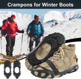 Climbing Spikes Shoes - Anti Slip Ice Claws | 30 Teeth Outdoor Cleats Crampons Multipurpose Portable Snow Grippers Walking Traction Large