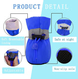 Petluno Antislip, dog boots, paw protection, these comfortable dog boots with soft soles are equipped with reflective straps (6, blue) Blue 6