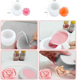 2 candle-shaped molds for pouring, 3D silicone for Mother's Day, Valentine's Day, birthday, Valentine's Day.