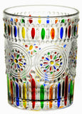 Petluno Hand Painted Stained Glass Whiskey Tumblers, Lead-Free Crystal Colorful Wine Glasses Old Fashioned for Drinking Bourbon, Scotch Whisky, Cocktails, Cognac - Father's Day Gift (Rainbow)