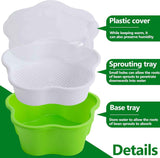 Petluno 4 pieces seedling pots with lids, 16 cm seedling pot BPA-free healthy hydroponic growing pot soil-free sprouting container for growing mung beans, alfalfa, wheatgrass