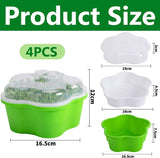 Petluno 4 pieces seedling pots with lids, 16 cm seedling pot BPA-free healthy hydroponic growing pot soil-free sprouting container for growing mung beans, alfalfa, wheatgrass