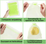 50 pieces fruit protection bags with drawstring, 15x20 cm green organza bags, reusable bird nets and insect mesh for garden vegetable patch 15×20cm