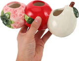 Petluno Ceramic Vase in Strawberry Shape Sturdy Durable Flower Pot for Hydroponic Cuttings Decorative Fruit Vase Kitchen Office Shelf Accents