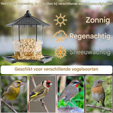 Bird Feeder Houses | Hanging and Refillable Feeding Station Squirrel-Proof Window Bird Feeder Including Landing Perch for Outdoor Garden Birds Wildlife Black
