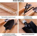 Garden tool set, 3-piece garden tool set, garden trowel, small, wooden handle, hand trowels, small garden set for bonsai, tool, plant pot, flowers