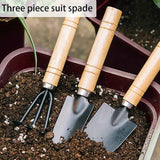 Garden tool set, 3-piece garden tool set, garden trowel, small, wooden handle, hand trowels, small garden set for bonsai, tool, plant pot, flowers