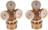 2 PCS 3 Hole Brass Atomizing Nozzle Mist Water, Brass Garden Spray Sprinkler for Gardening and Agriculture