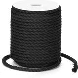 Petluno Macramé Cord 6 mm, 30 m Black Cotton Rope Thick for Crafting, Wall Hangings, Plant Hangers, Knitting, Gardening, Decoration Black 6mm 30m