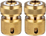 CT 2 st Brass Hose Connector Hose End Quick Coupling 1/2" Hose Pipe for Gardening, Watering, Car Washing