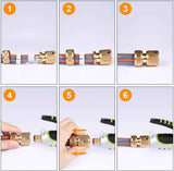 CT 2 st Brass Hose Connector Hose End Quick Coupling 1/2" Hose Pipe for Gardening, Watering, Car Washing